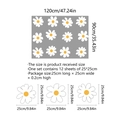 White daisy flower wall sticker set of 12 pieces for living room home decoration - Little Daisy Style (MJ6000-ZY)