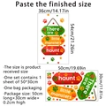 Halloween monster wall sticker set with colorful wooden signs and footprints for home decor - MS2323-KQ(50x30cm)