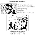 Maattabel voor Halloween muurstickers met vleermuis en kasteel ontwerp 106x85cm - Halloween Kasteel & Geest Stijl (MS8522-NH)