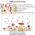 Self-adhesive mushroom fairy wall stickers for kids' room with dimensions and size guide - 30x90cmx2 Sheets