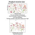 Aquarell Blumen Wandaufkleber mit rosa Blüten und Schmetterlingen für das Wohnzimmer - Ms8531-nh (30*60cm*4 Stück)