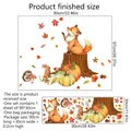 Tableau des tailles montrant 85x67cm fini et 90x30cm reçu pour l'autocollant mural - Style d'Animaux de la Forêt d'Automne(MS510-YW) / 30*90cm