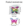 Detail of 3D laser rainbow hollow butterfly wall stickers with size and packaging specs - Gradient Rainbow (PJ1500A-YY)