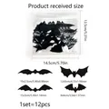3D laser glitter bat wall stickers for Halloween decoration with 12 pieces per set - Laser Black Style (PJ4000-ZC)