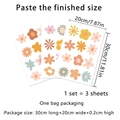 Bohemian floral wall decals for kids rooms, set of 3 sheets with colorful daisy patterns - Floral Style (MS2338-KQ)