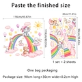 Stickers muraux arc-en-ciel rose avec éléphant et lapin pour chambre d'enfant fille - MS2337-KQ (30x90cm x 2 Pcs)