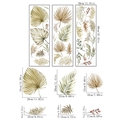 Adesivi murali con foglie tropicali boho e foglie di palma essiccate per decoro - Stile Floreale Botanico (MS4327-ZC)