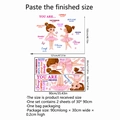 Cartoon Ballettmädchen Wandsticker Set mit rosa Schmetterlingen und Blumen für Kinderzimmer - MS3083-YL (30*90cm*2PCS)