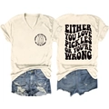 Flat lay of cream V-neck tee with pickle slogan print and distressed denim shorts - S / Sand
