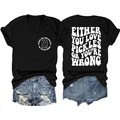 Front and back detail of V-neck T-shirt with humorous pickle print and denim shorts - Black