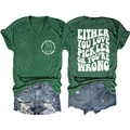 Detail view of V-neck dark green t-shirt with pickles graphic and frayed denim shorts - Vintage Green