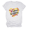 Close-up of Softball Grandma print on white cotton T-shirt with rolled sleeve detail - S / White (Black Text)