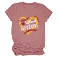 Detailed view of Softball Grandma graphic print on soft pink cotton crewneck t-shirt - S / Rose Gold (White Text)