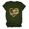 Detail of Softball Grandma print on dark green cotton crew neck t-shirt with heart graphic - S / Army Green (White Text)