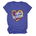 Detail of the Softball Grandma heart graphic and textured fabric on dark blue tee - S / Retro Blue (White Text)