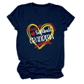Detail of Softball Grandma print with heart texture on navy blue cotton T-shirt - S / Navy Blue (White Text)