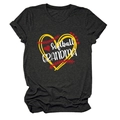 Detail view of Softball Grandma heart print on a dark gray short sleeve T-shirt - S / Black (White Text)