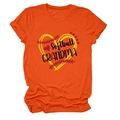 Detail of orange Softball Grandma T-shirt showing soft cotton fabric and print quality - S / Orange (Black Text)