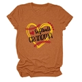 Close-up of rust orange Softball Grandma t-shirt with yellow heart baseball graphic - S / Burnt Orange (Black Text)