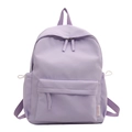 Minimalist lavender water-resistant school backpack with Fashion label on white background - Purple