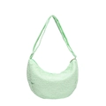 Mint green dumpling tote bag with unique bubble texture and matching shoulder strap - Green