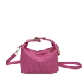Mini-Handtasche in Rosarot mit Goldbeschlägen und abnehmbarem Schultergurt - Fuchsia