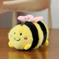 Portachiavi ape in peluche con strisce gialle e nere e morbide ali rosa per borse - Rosa