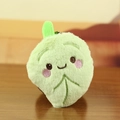 Cute light green leaf-shaped plush keychain with smiling face and metal hook detail - Leaf Shape / Light Green