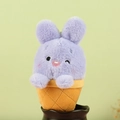 Simpatico ciondolo coniglio di peluche viola a forma di gelato con ricamo morbido - Forma di Coniglio Gelato / Viola