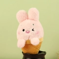 Simpatico peluche a forma di coniglio rosa con design a cono gelato e pelo morbido - Forma di Coniglio Gelato / Rosa
