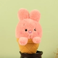 Simpatico portachiavi a forma di coniglio rosa in un cono gelato con orecchie lunghe - Forma di Coniglio Gelato / Rosso
