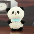 Süßer Panda Plüsch Schlüsselanhänger mit hellblauem Lätzchen und weichem Fell - Blau Lätzchen-Stil / Blau