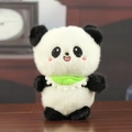 Süßer Panda-Plüschanhänger in Schwarz-Weiß mit grünem Lätzchen und rosa Wangen - Grünes Lätzchen-Stil / Grün