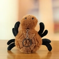 Plush brown spider keychain with fuzzy legs and metal ring for bag decoration - Spider / Approx. 12cm / Brown Spider