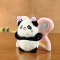 Cute panda plush keychain with pink butterfly wings and purple pom-pom antennae - Butterfly Panda Style (Cute Panda)