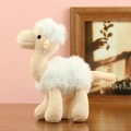 Llavero de camello de peluche beige con pelo sintético blanco y cadena de metal - Alrededor de 18cm / Beige