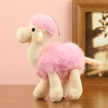 Llavero de camello de peluche rosa con piel sintética suave y cadena de bolas de metal - Alrededor de 18cm / Rosa oscuro
