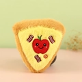 Cute plush pizza keychain with smiling apple embroidery and soft fabric details - Apple Style