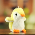 Schattige gele pinguïn pluchen sleutelhanger met zachte vacht en kralenketting voor tas - Ongeveer 12cm / Geel