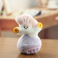 Portachiavi in peluche con testa rosa e corpo viola, ricamo con carattere 'Cai' - Rosa