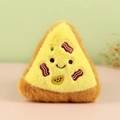 Cute plush pizza toy keychain with cheese yellow finish and embroidered smiley face - Pizza Style B