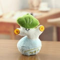 Ciondolo in peluche a forma di cavolo con ricamo portafortuna e moneta d'oro - Verde