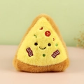 Cute plush pizza toy slice with embroidered smiley face and colorful toppings - Pizza Style D
