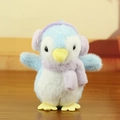 Portachiavi pinguino di peluche azzurro con paraorecchie e sciarpa viola tenero - Pinguino Con Paraorecchie Sciarpa Lavanda / Blu