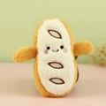 Cute plush baguette doll keychain with soft faux fur and adorable cartoon face - Baguette Style A