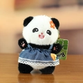 Plush panda keychain in blue denim dress with lace trim and gold keyring - Approx. 13cm / A-Heart Orange