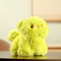 Pluizige monster pluche hanger in neongeel groen met grote ogen voor tasbedel - Geel