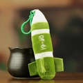 Porte-clés en peluche missile DF-41 à rayures vertes avec boucle et ailerons souples - Hauteur 13cm / Style DF-61 (Vert et Blanc)