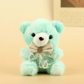 Ciondolo orsetto di peluche verde menta con fiocco in pizzo e dettaglio floreale - Verde Con Fiocco