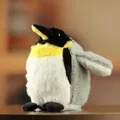 Cute plush penguin keychain featuring fluffy gray and black faux fur with a metal clasp - Gray / 13cm